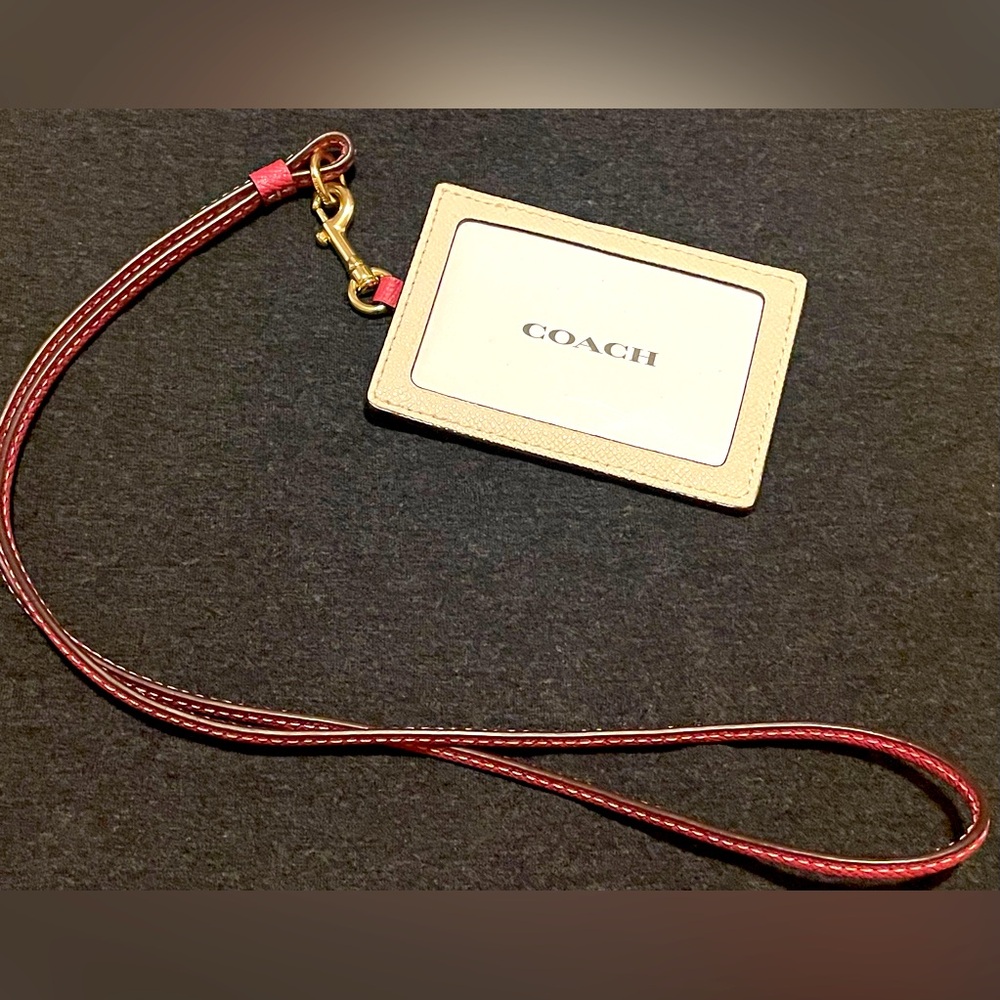 Coach Pink & Cream ID Card Holder